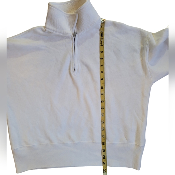 RE/DONE Off White The 70s Half Zip Sweatshirt Size M - Picture 10 of 13